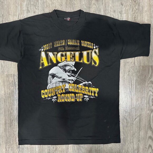 Vintage 1996 Charlie Daniels Angelus Country Celebrity Round-Up T-Shirt - Large - Picture 3 of 9
